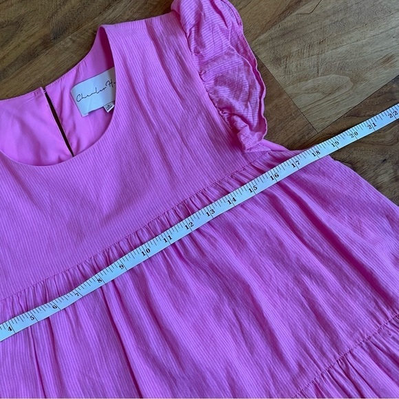 Charles Henry Pink Flutter Sleeve Tiered Mini Babydoll Dress - Picture 9 of 11